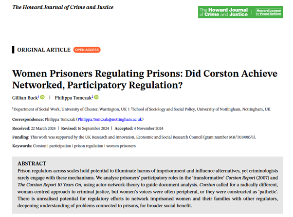 New publication on women in prison leading change…