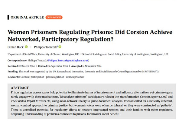 New publication on women in prison leading change…